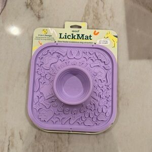 Woof LickMat No Slip Silicone Dog Slow Feeder Mat Lavender for Dogs